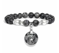 snxjaidszx Pulsera con colgante de piedra natural, sodalita azul, malaquita, amatistas, ojo de tigre, pulseras circulares, 21cm, Piedra Cuero