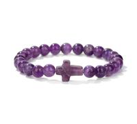 snxjaidszx Pulsera de aventurina verde, piedra natural, obsidiana, amatistas, malaquita, cuentas de 8 mm, pulseras para mujeres y hombres, 17cm, Piedra Cuero