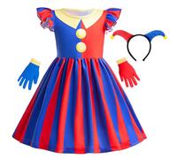 Snyemio Disfraz Pomni Niña Vestido de Payaso Digital Circus para Halloween Fiestas Carnaval