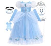 Snyemio Disfraz Princesa Cenicienta Niña Vestido Cumpleaños Halloween Navidad Carnaval Traje