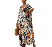 Snyemio Kaftan Vestido Largo Playero Mujer Maxi Pareo Verano Tunica Boho Talla Grande Kimono Estampado, Color 31, Talla única