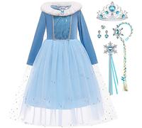 Snyemio Niñas Disfraz de Elsa Vestido Nieve Reina Vestidos de Carnaval Fiesta Halloween Cosplay Navidad Costume, 2-3 Años