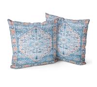 Snylcce Aquablue - Juego de 2 fundas de almohada bohemias con diseño antiguo y vintage, patrón de doble cara de 45 x 45 cm, fundas de cojín suaves para sofá de jardín, sofá, cama, fundas de almohada