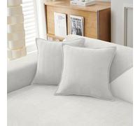 Snylcce Cream Fundas de almohada de 30 x 50 cm Juego de 2 fundas de almohada de chenilla con diseño elegante Cojines decorativos suaves y lujosos para sofá, cama y decoración del hogar