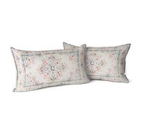 Snylcce Juego de 2 fundas de almohada bohemias, diseño antiguo y vintage, color rosa claro, patrón de doble cara, 30 x 50 cm, fundas de cojín suaves para sofá de jardín, sofá, cama, fundas de almohada