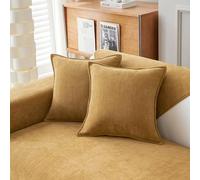 Snylcce Juego de 2 fundas de cojín amarillas de 45 x 45 cm, de felpilla con diseño elegante, suave y lujoso, para sofá, cama y decoración del hogar