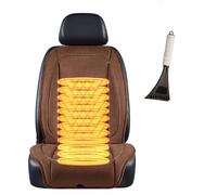 Snyucve Mantenerse abrigado en Invierno , Fundas Asiento Coche, Funda de Asiento de Franela súper cálida,Brown-Singleseat