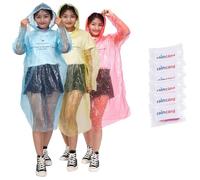 SNZ 6 unidades Chubasquero, Poncho Lluvia Desechable para Hombre y Mujer, Poncho Impermeable con Capucha, chubasquero plegable para Festivales, Senderismo, Camping, Conciertos y Festivales