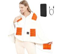 SNZ Manta Electrica USB con Batería de 10000mAh, 150 x 80 cm Manta Eléctrica, 3 Niveles de Temperatura Esterilla Electrica, Electric Blanket para el Almuerzo en la Oficina, Viajes al Aire Libre