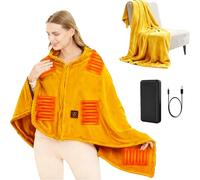 SNZ Manta Electrica USB con Batería de 10000mAh, 150 x 80 cm Manta Eléctrica, 3 Niveles de Temperatura Esterilla Electrica, Electric Blanket para el Almuerzo en la Oficina, Viajes al Aire