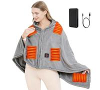 SNZ Manta Electrica USB con Batería de 20000mAh, 150 x 80 cm Manta Eléctrica, 3 Niveles de Temperatura Esterilla Electrica, Electric Blanket para el Almuerzo en la Oficina, Viajes al Aire Libre