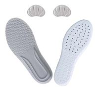 SNZ Plantillas Memory Foam Hombre/Mujer con Almohadilla de Talón - Plantillas de Gel Transpirables Antiolor y Sudor, Alzas para Zapatos Deportivos, Trabajo, Zapatillas Padel - Reducir Talla Zapato