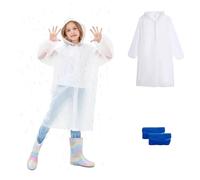 SNZ Poncho Lluvia, Poncho Impermeable Reutilizable para Niños con 2 Pares de Cubrezapatos Desechables, Capa de Lluvia Transpirables Eva para Niños para Niñas Niños Senderismo y Camino a la Escuela