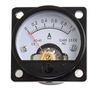 SO-45 Amperímetro analógico CC 1A-30A con soporte de derivación externa para 30A-500A, medidor de corriente de panel tipo puntero con escala transparente y ajustador 0, 47 x 47 mm (CC 1 A)