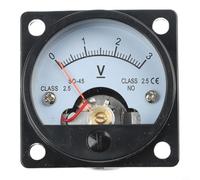SO-45 Voltímetro analógico CC, medición de 1 V a 800 V, clase de precisión 2.5, caja ABS compacta de 47 x 47 mm, escala transparente para medidores de prueba industriales (DC3V)