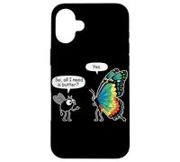 So All I Need Is Butter? Fly and Butterfly Funny Insect Meme Carcasa para iPhone 16 Plus