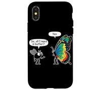 So All I Need Is Butter? Fly and Butterfly Funny Insect Meme Carcasa para iPhone X/XS