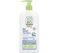SO’BiO étic BABY Gel lavante para niños - extra suave para cuerpo y cabello BIO (500 ml) - no pica en los ojos