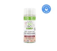 SO’BiO étic Recambio para desodorante roll-on hidratante 24 h con leche de burra BIO (150 ml) - un recambio sustituye a tres roll-on