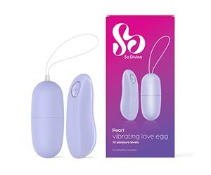 So Divine - Pearl - Huevo de amor con control remoto vibrador de 10 funciones, 3 velocidades y 7 funciones, juguete sexual portátil discreto para parejas y mujeres, silicona segura para el cuerpo, a