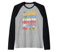 So Long 7th Grade Look out 8th Grade Here I Come Graduación Camiseta Manga Raglan