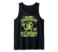 So Long Kindergarten Look out 1er Grado Here I Come Dinosaurio Camiseta sin Mangas