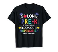 So Long Pre-K 1st Kindergarten Here I Come Back To School Camiseta gráfica económica