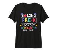 So Long Pre-K 1st Kindergarten Here I Come Back To School Camiseta Premium
