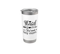 So Made God a Boy Mom Merch,Christian Boy Mom Jesus Boy Mama Vaso térmico de acero inoxidable de doble pared