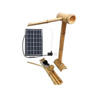 So Powered - Fuente de agua de bambú hecha a mano para jardín zen al aire libre, cascada, kit de fuente independiente con bomba, decoración relajante para patio, estanque y baño de pájaros