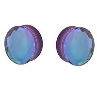 So Scene Aurora Borealis - Medidores de oreja de cristal con doble montura, 22MM - 7/8 INCH, Vidrio, Sin gemas.