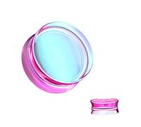 So Scene Aurora Borealis - Medidores de oreja de cristal con doble montura, 22MM - 7/8 INCH, Vidrio, Sin gemas.