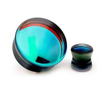 So Scene Aurora Borealis - Medidores de oreja de cristal para sillín doble, 22MM - 7/8 INCH, Vidrio, Sin gemas.