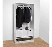 SO-Tech® Barra Colgador basculante Barra abatible para Armario Ancho Adaptable de 450-1150 mm Blanco