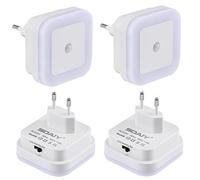 SOAIY [4 PCS] Luces pasillo sensor movimiento Blanco Cálido, luz nocturna sensor movimiento enchufe LED, luz nocturna infantil enchufe para pasillos, baños, habitaciones, cocinas