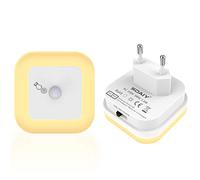 SOAIY Luz nocturna LED regulable con Sensor de movimiento, Luz de orientación Ajustable con 3 modos (Auto/ON/OFF) para baños, pasillos, habitaciones infantiles, dormitorios (2 PCS Blanco Cálido)