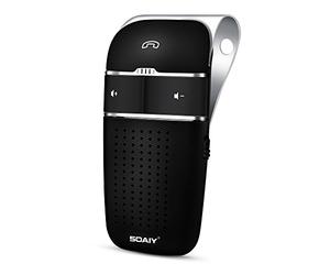 SOAIY Manos Libres Bluetooth para Coche, Altavoz Bluetooth Coche, Batería Fuerte Mantiene más de 30 Días, Contacta con 2 Smartphones a la Vez, con Cargador de Coche, Modelo S-32