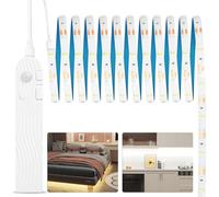 SOAIY Tira LED 2M, Tira de Luz LED Recargable 2200 mAh USB,Tira de LED Regulable con Detector de Movimiento,Luz bajo Amario 3 Colores,Tira Luz Multifuncional para Cocina Gabinete Habitación Cama