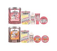 Soap And Glory, Juego de 2 notas tropicales de jabón y gloria original Pink & Call Of Fruity Collection Set de regalo de lata para mí, lavado corporal,mantequilla corporal,exfoliante, máscara 2 latas
