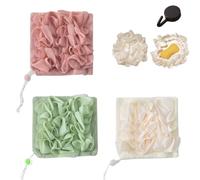 Soap Bar Loofah, 2 in 1 Bar Soap Loofah Pouch, Bath Shower Loofahs Sponge, Washcloth for Cleansing and Smooth Skin, with Hook up (B,One Size)