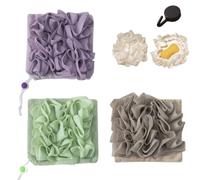 Soap Bar Loofah, 2 in 1 Bar Soap Loofah Pouch, Bath Shower Loofahs Sponge, Washcloth for Cleansing and Smooth Skin, with Hook up (F,One Size)