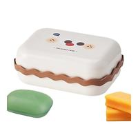 Soap Dish Case, Draining Travel Container, 4.5x3.7x1.9 Inches Waterproof Leakproof Holder, Space-Saving Design, Portable with Lid, Compact for Camping, Shower, Bathroom, Hotel Use
