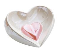 Soap Dish for Shower, Heart-Shaped Ceramic Soaps Case, Creative Bathroom Accessories, Soap Bar Holder for Bathroom, Vanity, Bathtub, Home Decor
