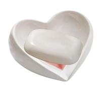 Soap Dish for Shower, Heart-Shaped Ceramic Soaps Case, Creative Bathroom Accessories, Soap Bar Holder for Bathroom, Vanity, Bathtub, Home Decor