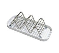 Soap Dish - Stainless Steel Self Draining with Tray Standard Size | Bar Soap Holder For Shower Bathroom Kitchen Sink Countertop Organizer, Rust Resistant Drain Rack | Home Bathroom Use