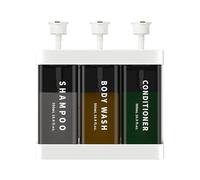 Soap Dispenser Bathroom, 3 Chamber Hand Press Pump for Bathroom Kitchen Hotel Desktop Wall Hanging Shampoo Conditioner Body Wash (White)