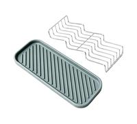 Soap Holder - Stainless Steel Drainer, Silicone Sink Tray