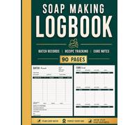 Soap Making Log Book Dark Green Version: Soap Recipe Journal, Batch Production Records, Cure Tracking Pages, Ingredient Stock Log, Costing & Profit Workbook for Artisan Soap Makers