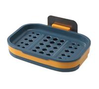 Soap Tray - Wall Mounted Draining Soap Savers, Shower Rack Apparatus, Kitchen Sponge Keeper, Strong Adhesive Mounting, Water Evaporating Vents, Home Organization Item for Bathrooms