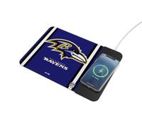 SOAR Alfombrilla para mouse de carga inalámbrica con logotipo de la NFL para oficina en casa, 30 cm x 21,8 cm (Baltimore Ravens)